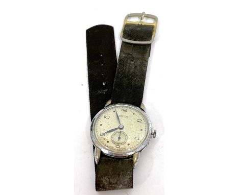 A Winegartens vintage watch, the watch has a manually crown wound movement and the dial features black hour markers and a sub