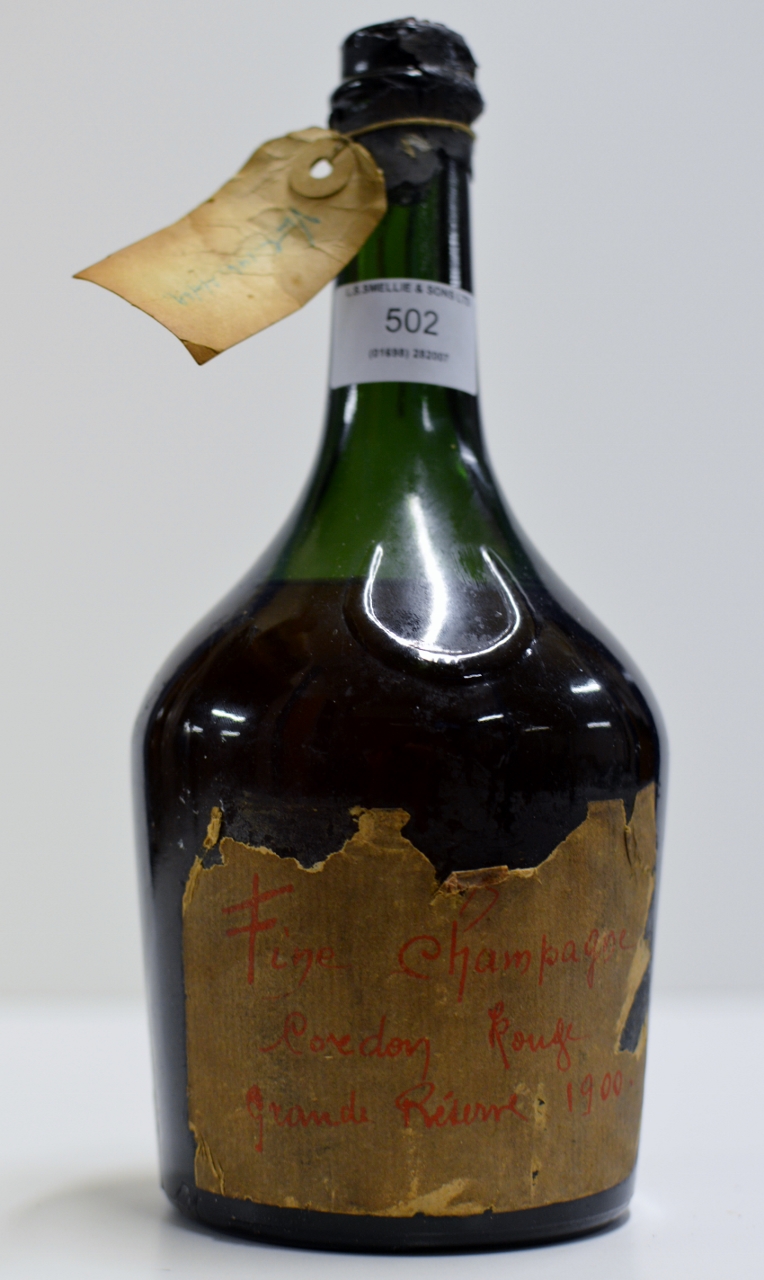 OLD BOTTLE OF CHAMPAGNE BRANDY CIRCA 1900