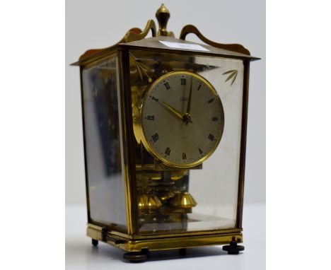 VINTAGE GERMAN BRASS FINISHED MANTLE CLOCK     