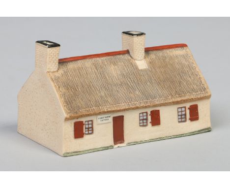 A W. H. Goss china pastille burner modelled as Robert Burns' cottage, 14.75cm wide.    Condition Report. To be used as a guid