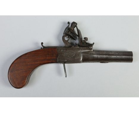 A late 18th / early 19th century flintlock boxlock pocket pistol by Twigg of London. With walnut grip, concealed trigger, saf