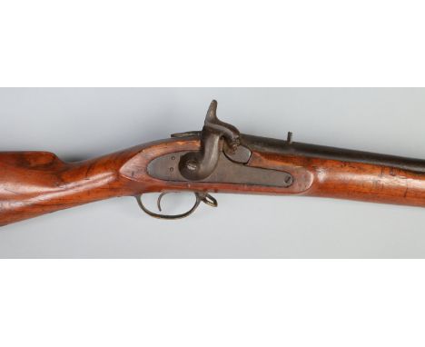 A late 19th century Enfield two band percussion rifle with walnut full stock stamped 3165. Barrel length 70cm.   Condition Re