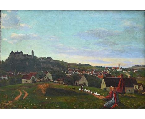 Ulmer (Willy Ulmer), August Friedrich Wilhelm (1874 Marktredwitz - 1905 Dresden)Landidyll. Öl auf Leinwand, 1905. Unten recht