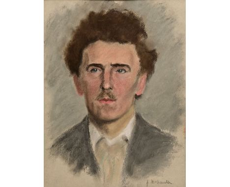 Wollanke, EllyMännliches Bildnis. Um 1910. Pastell, sign., 50 x 37,5 cm, hinter Blende. Portrait of a man, pastel, ca. 1910, 