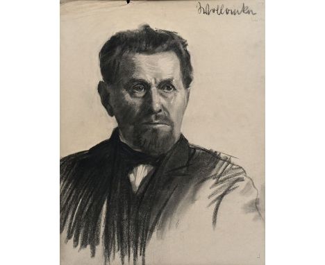 Wollanke, EllyBildnis eines Mannes mit Kinnbart, 1910, Kohlezeichnung / Bütten, sign., dat., hinterlegter Einriss li. Blattra