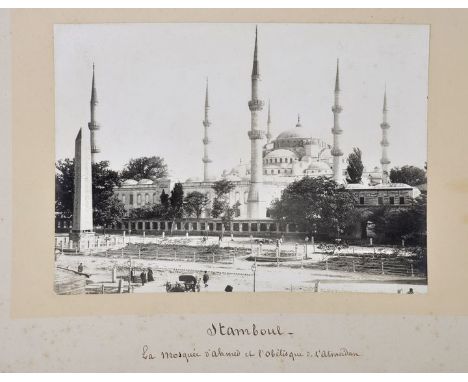 Unbekannter Fotograf, Ende 19. Jh./ um 1900Ansicht von Hippodrom und Sultan-Ahmed-Moschee in Istanbul (Konstantinopel). Gelat