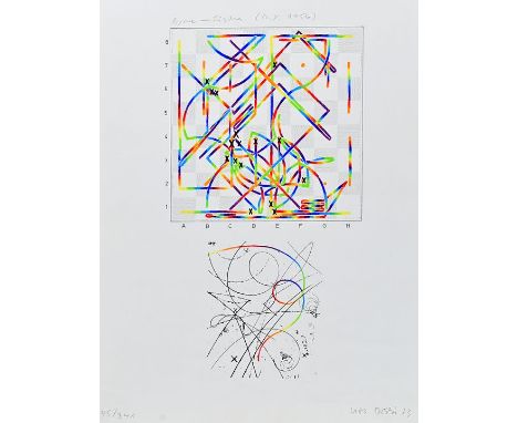 Dossi, Ugo (1943 München)"Byrne - Fischer (N.Y. 1956)". Farbserigraphie, 1973. In Blei unten rechts signiert und datiert. Bet