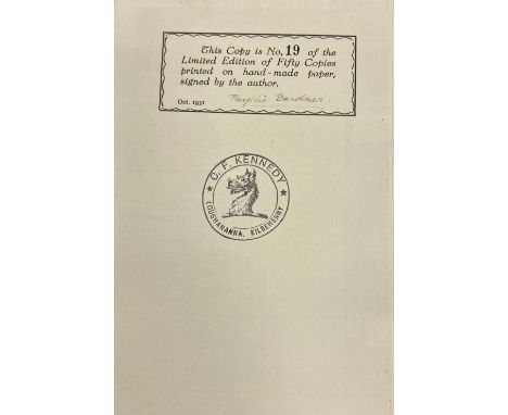 Signed Limited Edition

Gardner (Phyllis) The Irish Wolfhound, A Short Historical Sketch, 8vo Dundalk (The Dundalgan Press) 1