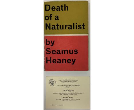 Heaney (Seamus) Death of a Naturalist, 8vo, L. (Faber and Faber Ltd.) 1966, First Edition, hf. title, cloth and d.j. (price c