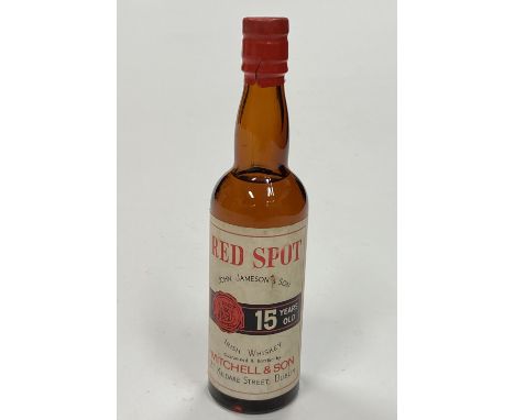 Irish Whiskey: "Red Spot," John Jameson &amp; Son, 15 Years Old Irish Whiskey. Distilled at Bow St. Distillery, and bottled b