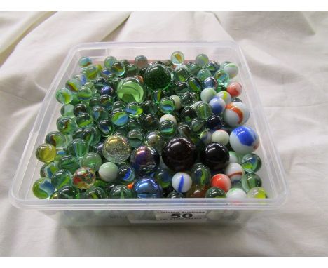 Box of vintage marbles