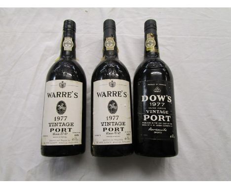 3 bottles of 1977 vintage port - 2 Warre's &amp; 1 Dow's