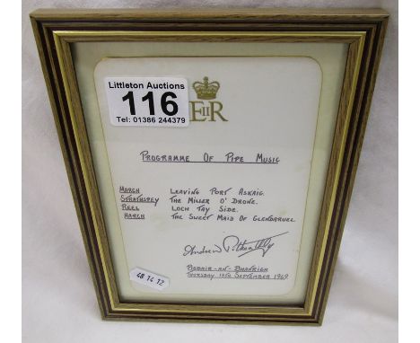 Signed programme of pipe music