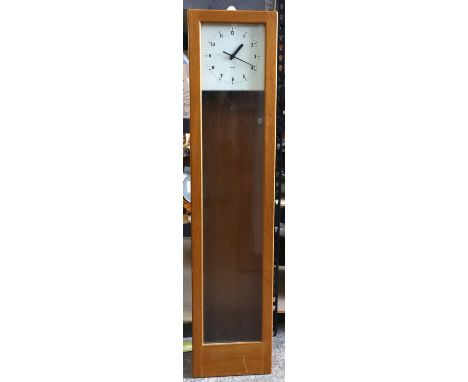 Gent of Leicester master clock, h128.5cm w29cm d18.5cm