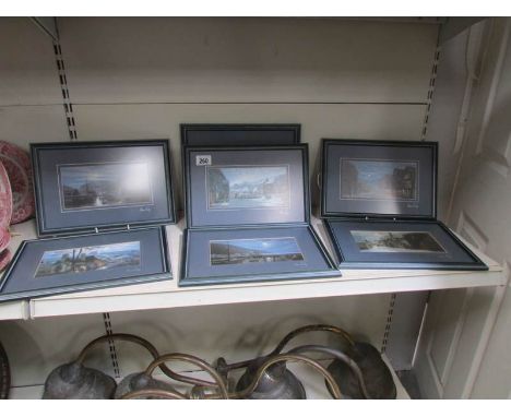 7 framed art prints including Journey's End at Porlock, Old Taunton by Lamp Light and Home to Lynmouth on a Moonlit Tide.