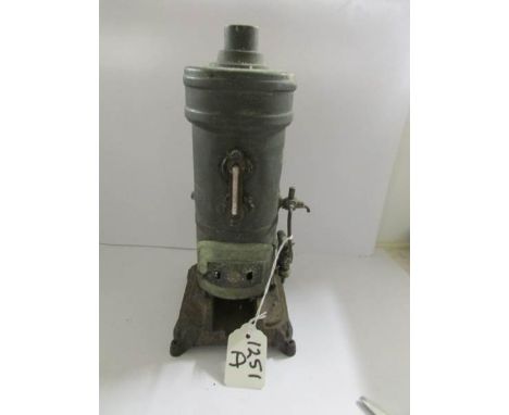 A circa 1900 Bing Upright steam engine, incomplete,.