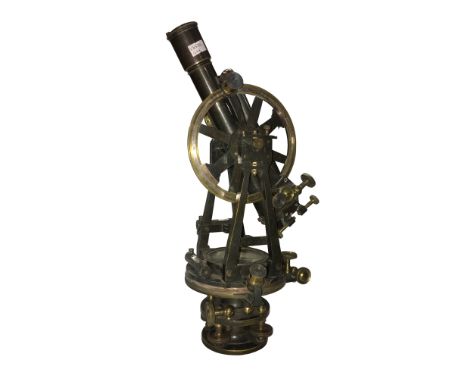 A 19th century theodolite with original case. Marked on compass 'Elliot Brothers'. Both case and theodolite marked 'Thos. D. 