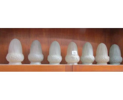 7 acid etched glass gas lamp shades.