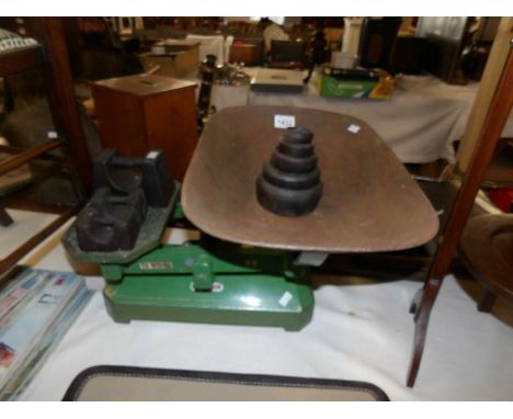 A set of scales and weights.