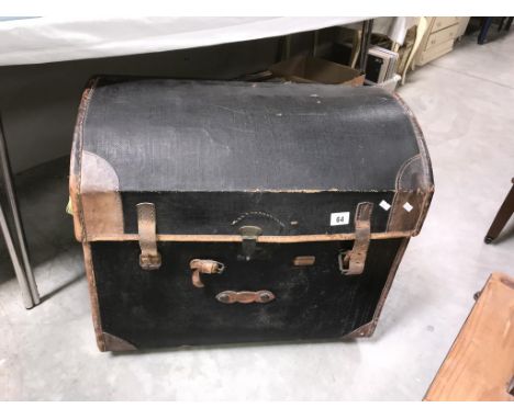 An old travel trunk.