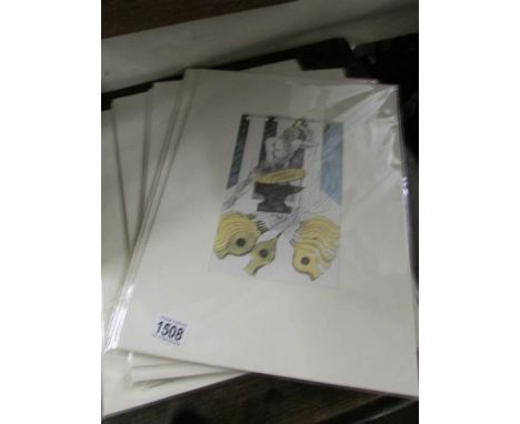 4 Henry Moore shelter sketch prints circa 1940, 4 Henri Matisse prints circa 1935 and 2 Elisabeth Frink prints circa 1975.