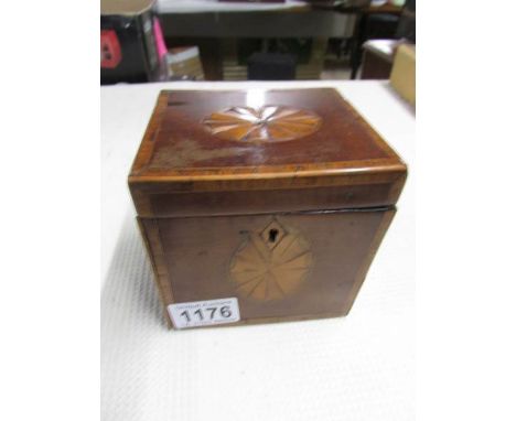 A Georgian tea caddy with key.