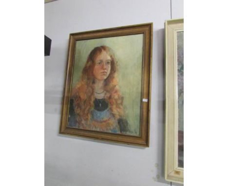 3 oil portrait paintings by Doris M Hartley signed D M Hartley, details verso.