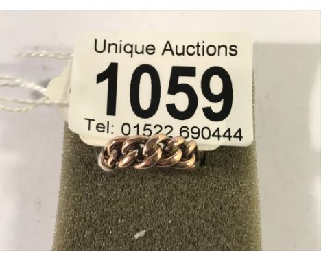 An antique rose gold plaited design ring, Hall marked London 1902, size K half.