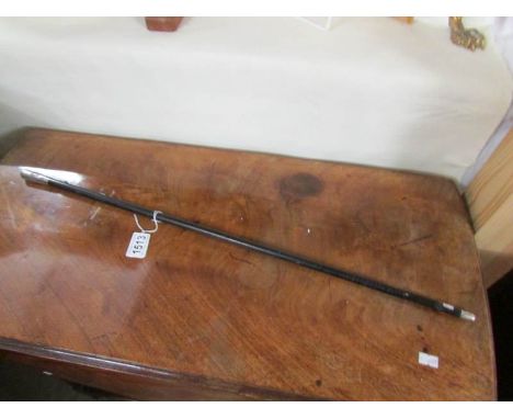 A St. John's Ambulance Brigade swagger stick with silver mounts.