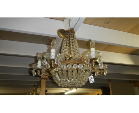 A 6 lamp chandelier.