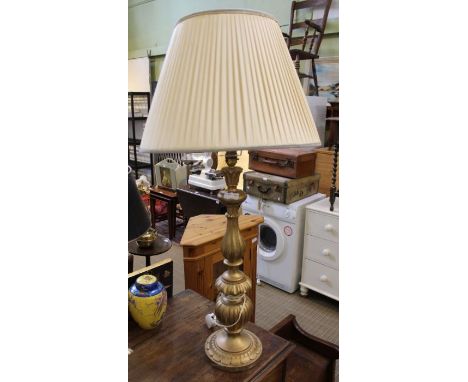 A gilt table lamp 