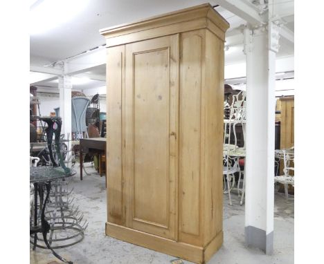 A vintage pine single door wardrobe. 111x198x49cm. 