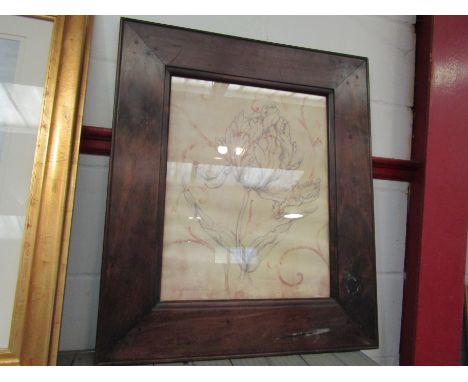 A Coopa Smith pencil sketch print in hardwood frame, 47cm x 37cm