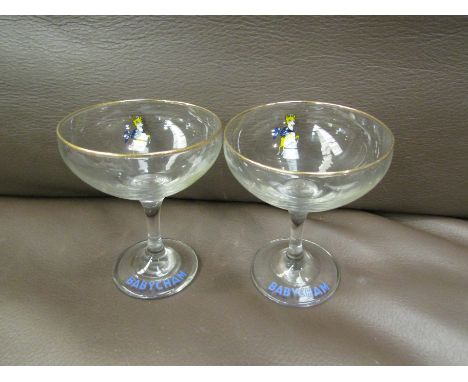 A set of eight vintage Babycham champagne saucers