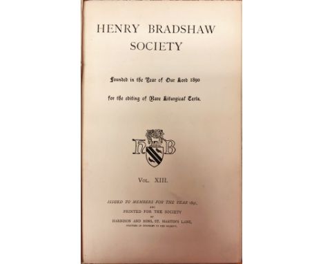 Henry Bradshaw Society: Bernard (J.H.) &amp; Atkinson (R.) The Irish Liber Hymnorum, 2 vols. Lond. 1898. First Edn., uncut, &