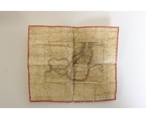 Map: A curious antique map, The Ancient City of Syracuse in Sicily, printed on papyrus, entitled Pianta dell 'antica siracusa