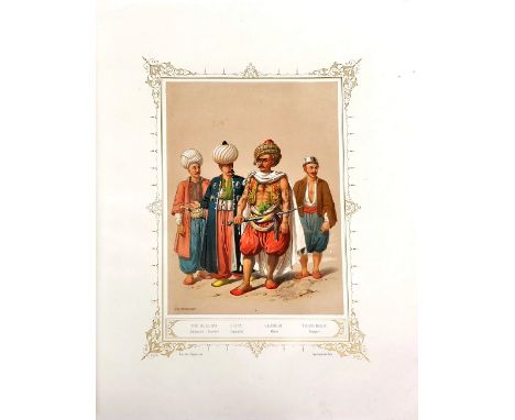 Coloured Platebook of Costumes Under The Ottoman CourtColoured Plates: Brindesi (Jean) Elbicei Atika Anciens Costumes Turcs d