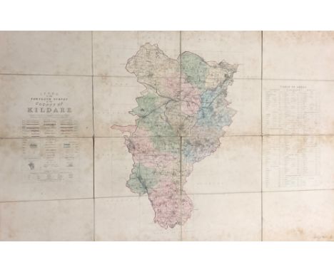 Co. Kildare: Ordnance Survey - Index to the Townland Survey of the County of Kildare, lg. hd. cold. fold. linen backed map, D