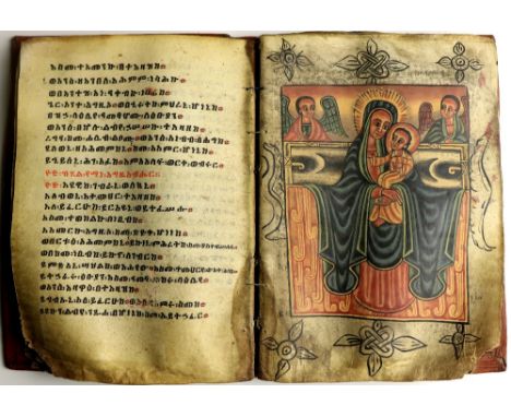 Important Early 19th Century Ethiopian Illustrated Manuscript[Ethiopian] An early 19th Century Ethiopian Coptic Bible, with 5