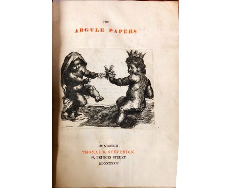 In Very Fine BindingNumber One of One Copy Only Printed on VellumArgyle - The Argyle Papers, lg. 4to Edin (Thomas G. Stevenso