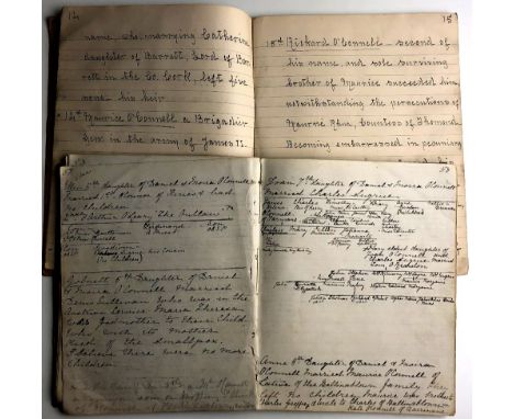 Co. Kerry: A quarto copybook of manuscript "Material on the O'Connell Family," by Jane Mc Cartie, Headford, Co. Kerry, dated 