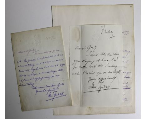 Group of 3 Manuscript LettersTyndall (John) A very good 4pp A.L.s. from John Tyndall to his godson 'Rolphy' written on 30th D