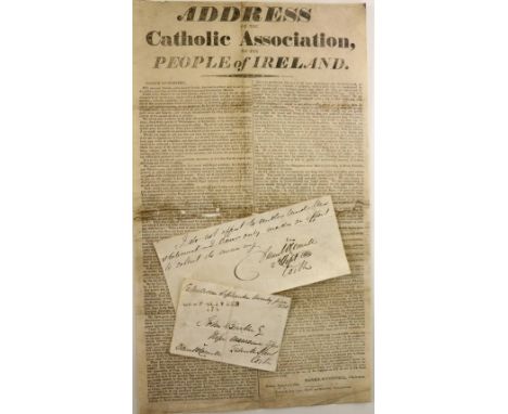 Daniel O'Connell and the Catholic AssociationBroadside: Address of the Catholic Association to the People of Ireland, approx.