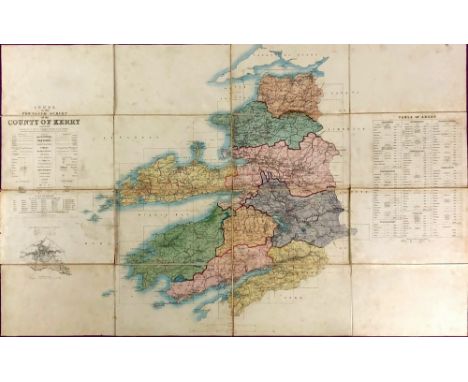 Co. Kerry Map: Griffith (R.) Index to the Townland Survey of the County of Kerry, lg. folding linen backed map, full cont. hd