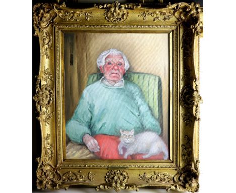 John Schwatschke, Irish (b. 1943)"Portrait of Francis Stuart (1902 - 2000) from the original sitting at his Dublin Residence,