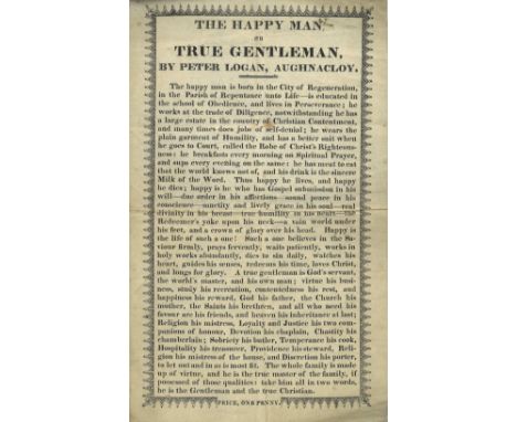                                          Quaker  Tract?Logan  (Peter), Aughnacloy.   The  Happy Man, or True Gentleman.  Pric