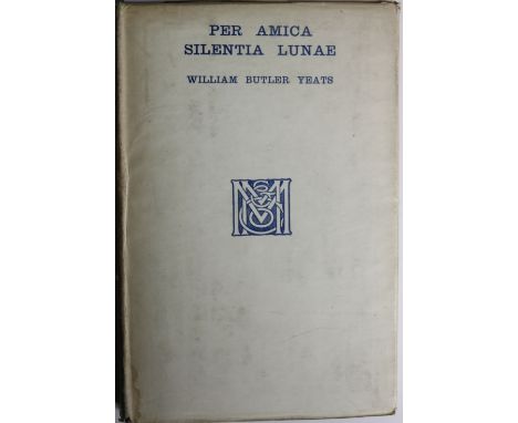 Yeats (W.B.) Per Amica Silentia Lunae. L. 1918, blue cloth gilt in wrappers; The Cutting of an Agate, L. 1919, blue cloth gil
