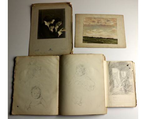 The Sketch Books of Renowned Irish ArtistDuncan (Mary)Artist. Two sketch books, one approx. 26cms x 21cms and the other appro