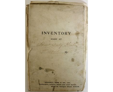 Inventory of Shanet, A Howth ResidenceManuscript: Dockrell Sons & Co., Auctioneers. A small manuscript 8vo book titled, Inven