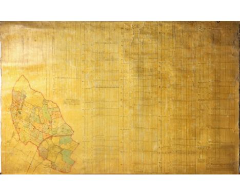 Co. Kilkenny - Estate Map for Toler-Alyward Estate Shankill, Co. Kilkenny, Lg. fold. wall map, with extensive manuscript lege